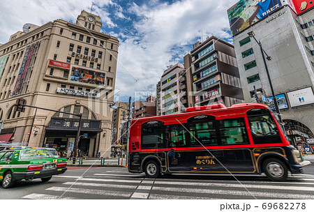 日本の東京都市景観 浅草駅やめぐりんなどを望む 日本の東京都市景観 浅草駅やめぐりんなどを望む 69682278