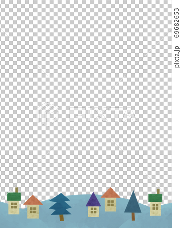 Winter residential area surrounded by trees 69682653