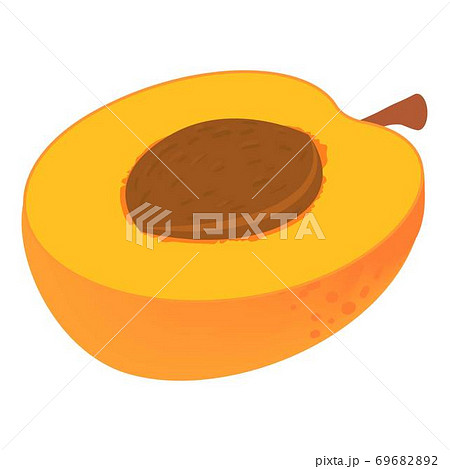 Half apricot icon, isometric style Half apricot icon, isometric style 69682892