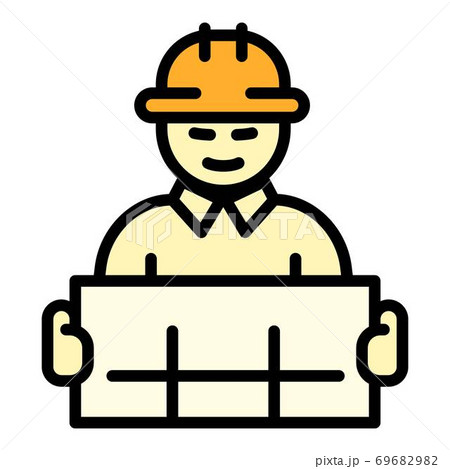 Working architect icon, outline style 69682982