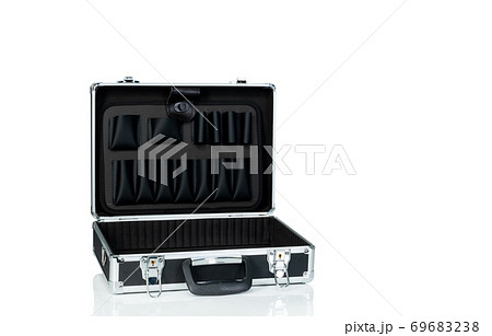 Opened toolbox isolated on white background.の写真素材