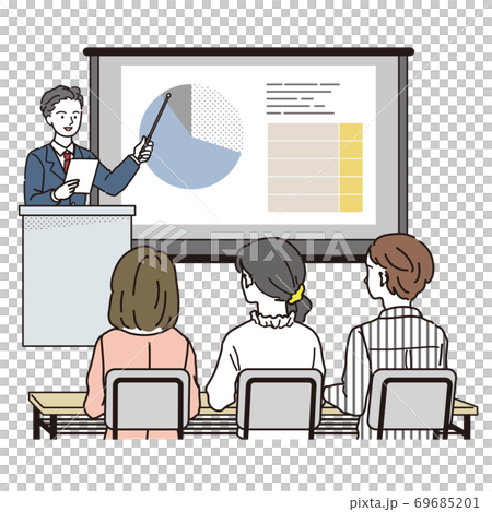 Multiple women attending a seminar Multiple women attending a seminar 69685201