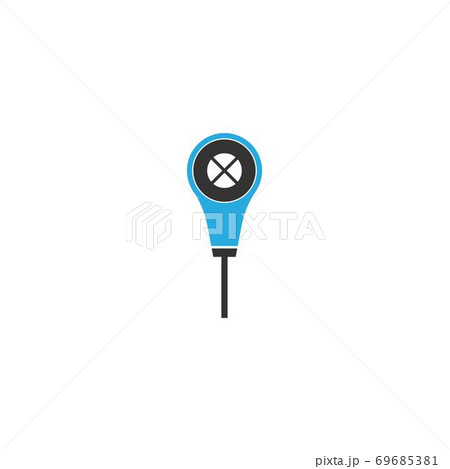 Earphone, earbuds icon flat design 69685381