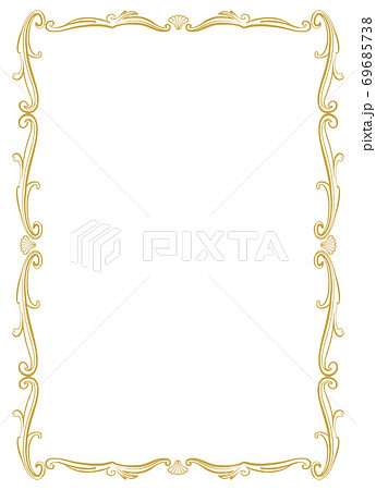 クラシックなフレーム　1色　長方形　ゴールド 69685738