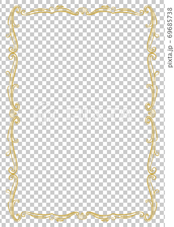 クラシックなフレーム　1色　長方形　ゴールド 69685738