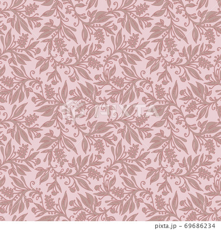 Floral seamless pattern with leaves and berries in wine red, taupe and pink colors Floral seamless pattern with leaves and berries in wine red, taupe and pink colors 69686234