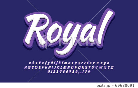 royal purple 3d alphabet text effect or font effect style design 69688691