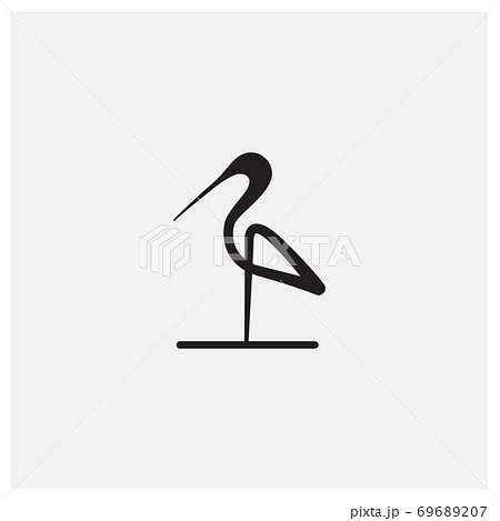 Minimalist Flamingo Bird Modern Line Logo Designのイラスト素材 6967
