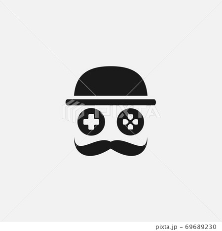 man Movie sunglasses with  mustache and hat logo design 69689230