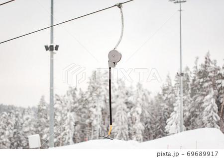 Winter landscape with yoke ski lifts Winter landscape with yoke ski lifts 69689917