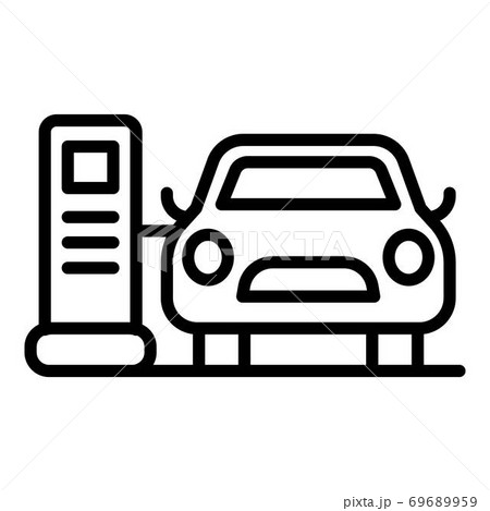 Car electrical refueling icon, outline style Car electrical refueling icon, outline style 69689959