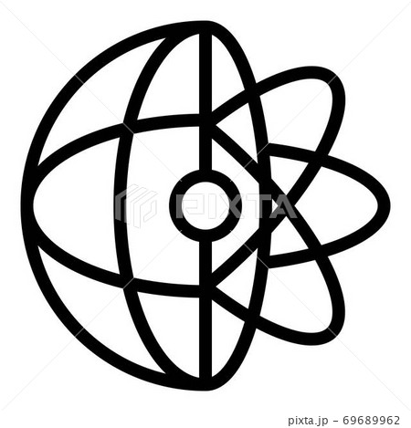 Global atom learning icon, outline style Global atom learning icon, outline style 69689962
