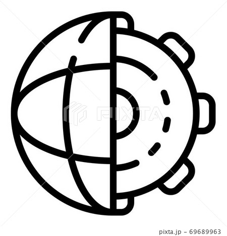 Global learning gear icon, outline style Global learning gear icon, outline style 69689963