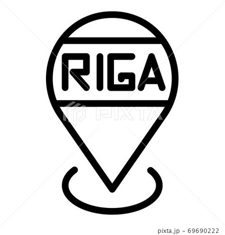 Riga location icon, outline style Riga location icon, outline style 69690222