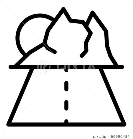 Travel road to mountains icon, outline style Travel road to mountains icon, outline style 69690484