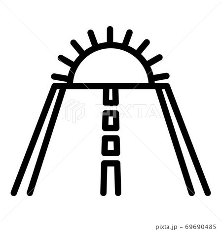 Sunrise travel road icon, outline style Sunrise travel road icon, outline style 69690485