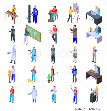 Artisan icons set, isometric style 69690792