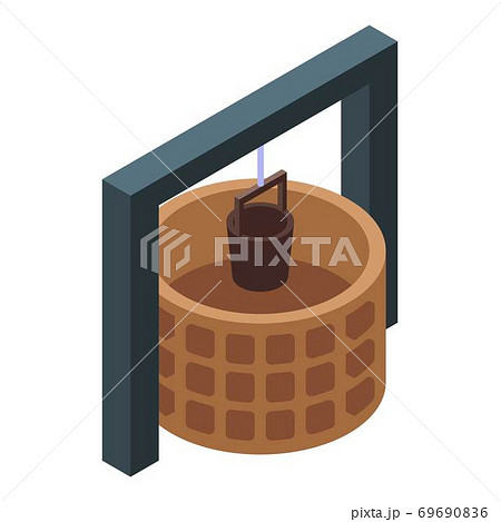 Rural well icon, isometric style 69690836