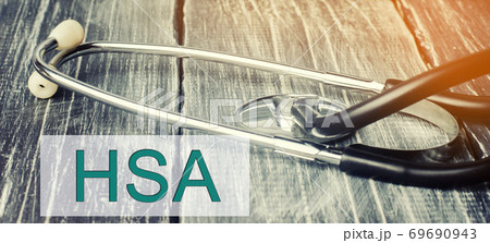 Stethoscope and inscription HSA - Health savings account. Type of savings account that lets you set aside money on a pre-tax basis to pay for qualified medical expenses. Healthcare. Stethoscope and inscription HSA - Health savings account. Type of savings account that lets you set aside money on a pre-tax basis to pay for qualified medical expenses. Healthcare. 69690943
