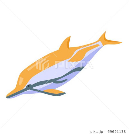Dolphin Icon Isometric Styleのイラスト素材