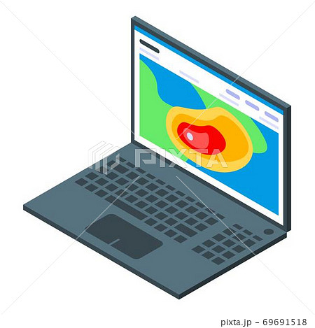Laptop tornado observation icon, isometric style 69691518
