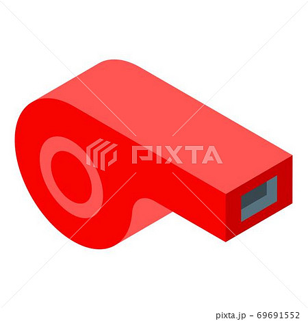Red whistle icon, isometric style 69691552