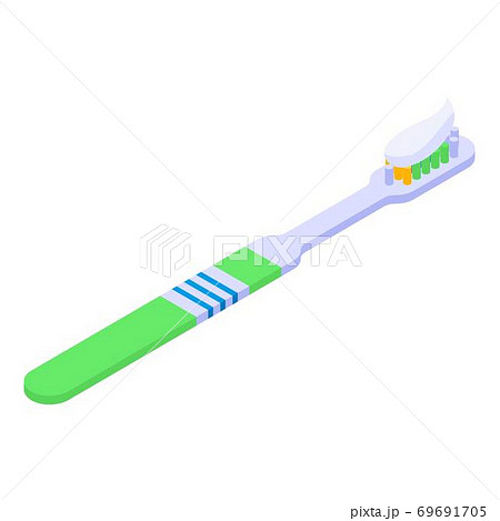 Kid toothbrush icon, isometric style Kid toothbrush icon, isometric style 69691705