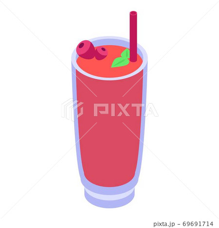 Red smoothie icon, isometric style 69691714