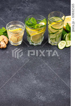 Set of various healthy detox water Set of various healthy detox water 69692585