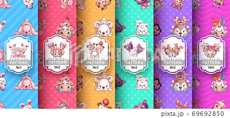 Cute animal - set seamless pattern 69692850