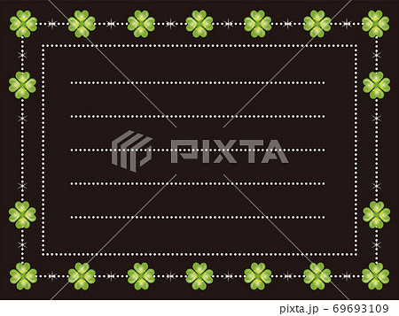 クローバーのメモフレームのイラスト素材