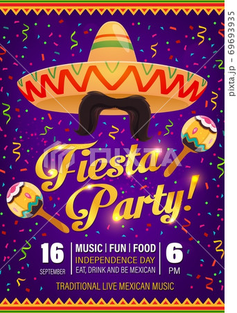 Fiesta mexican party celebration vector poster Fiesta mexican party celebration vector poster 69693935