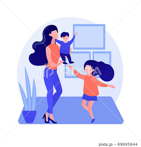 Single parent abstract concept vector illustration. 69695644