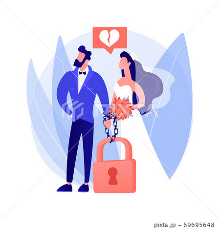 Forced marriage abstract concept vector illustration. 69695648