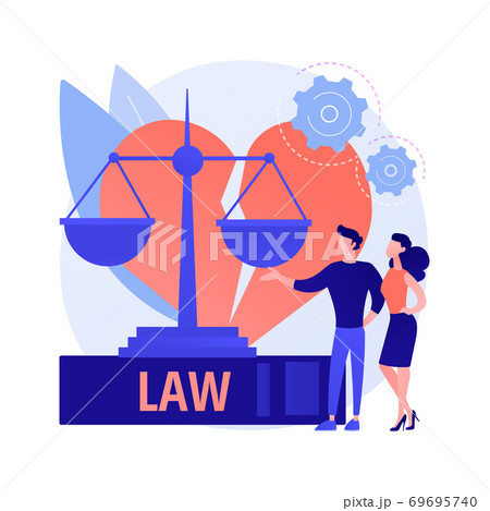 Divorce lawyer service abstract concept vector illustration. 69695740