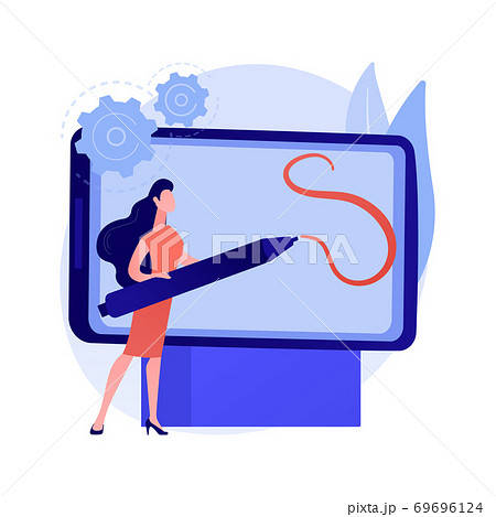 Digital pen abstract concept vector illustration. 69696124