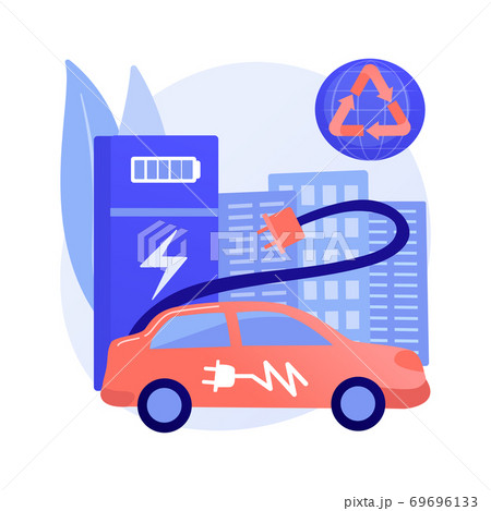 Charging station abstract concept vector illustration. 69696133