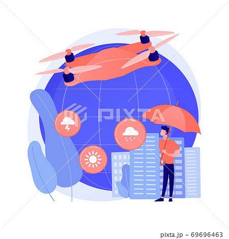 Meteorology drones abstract concept vector illustration. Meteorology drones abstract concept vector illustration. 69696463