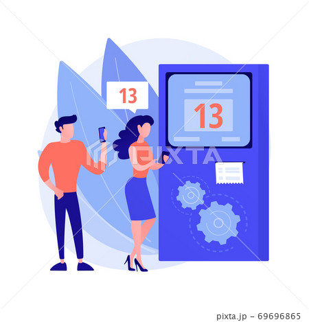 Electronic queuing system abstract concept vector illustration. 69696865