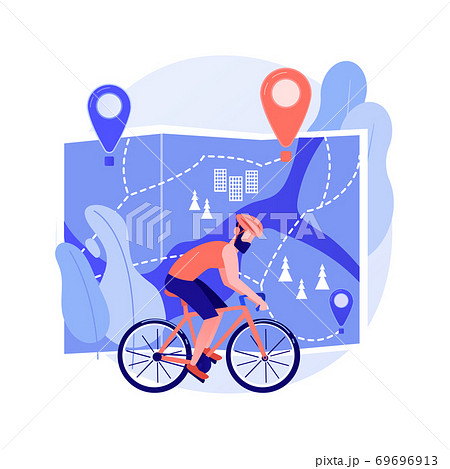 Bike paths network abstract concept vector illustration. 69696913