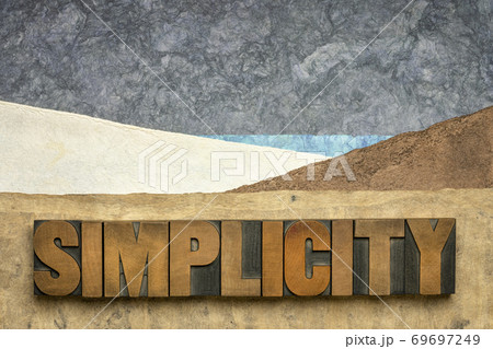 simplicity word in wood type 69697249