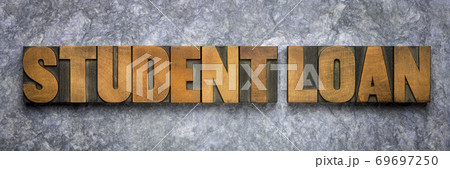 student loan concept in wood type student loan concept in wood type 69697250