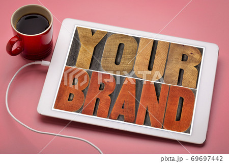 your brand word abstract on a tablet your brand word abstract on a tablet 69697442