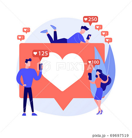 Likes addiction abstract concept vector illustration. Likes addiction abstract concept vector illustration. 69697519