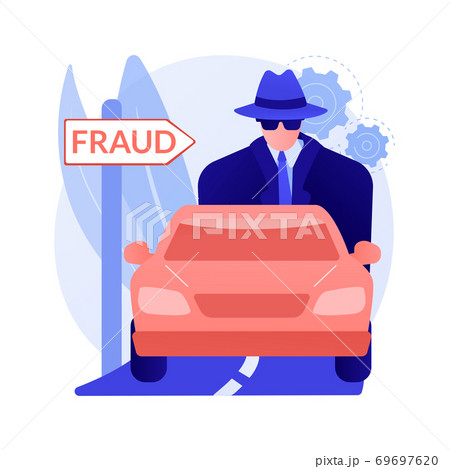 Road fraud abstract concept vector illustration. 69697620