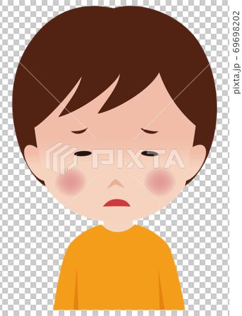 人物 表情 男の子 子供 暑い 熱がある 69698202