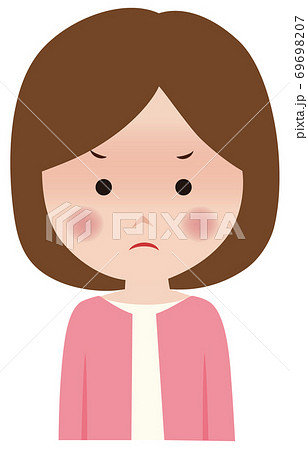 女性 かわいい キャラクター おこる 怒る女性のイラスト素材