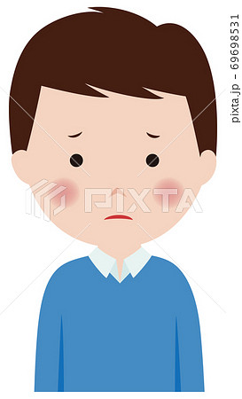 男性 かわいい キャラクター ガッカリする男性のイラスト素材