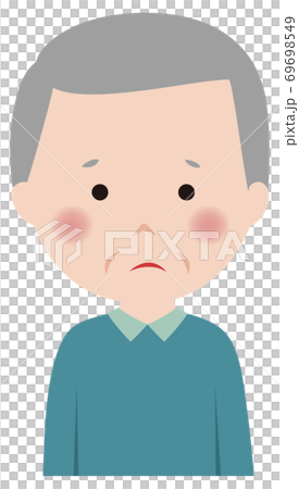 男性 かわいい シニア キャラクター ガッカリするシニア男性のイラスト素材