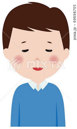 男性 かわいい キャラクター 安心する男性のイラスト素材